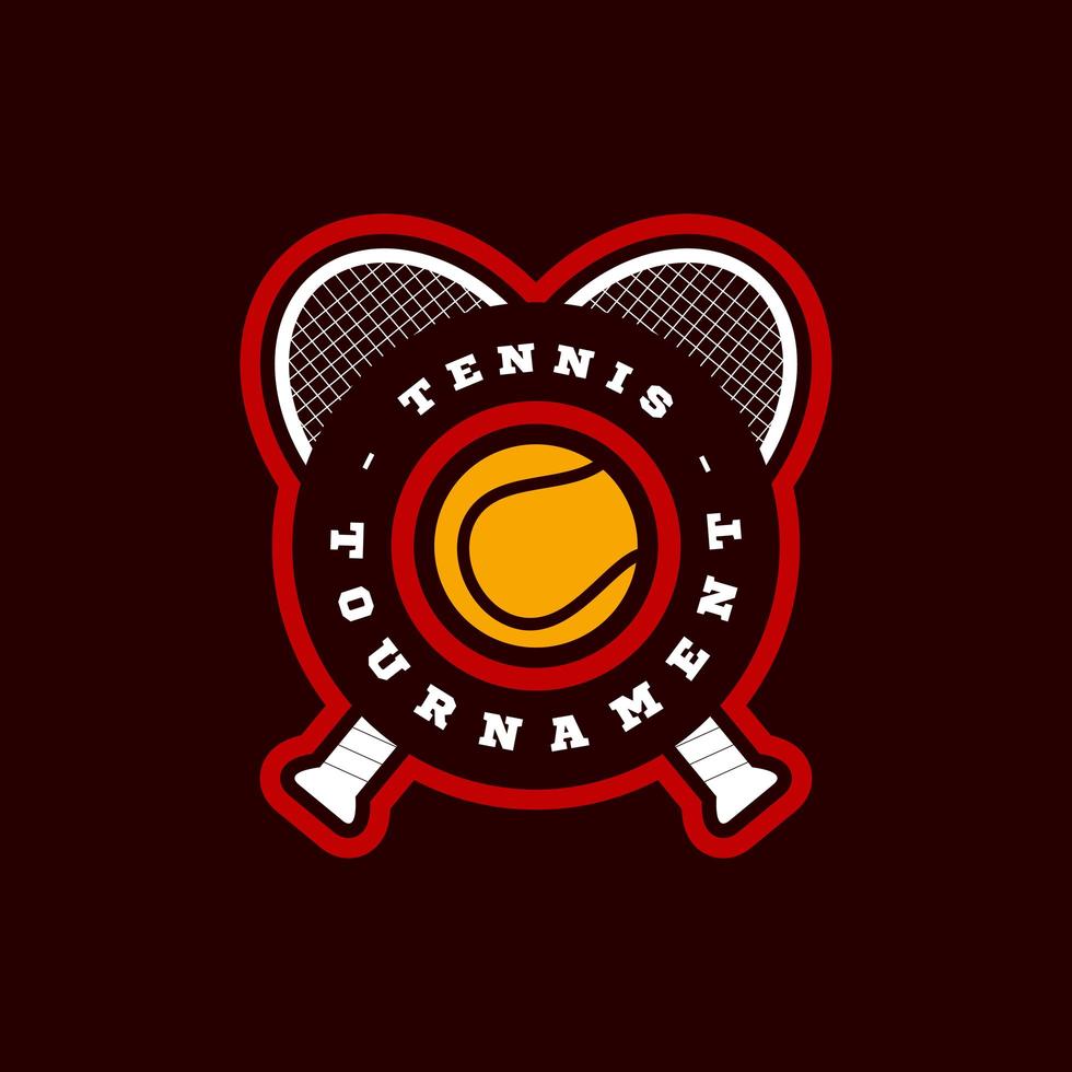logotipo de tipografia de vetor de tênis moderno esporte profissional em estilo retro. vector design emblema, emblema e modelo desportivo design de logotipo