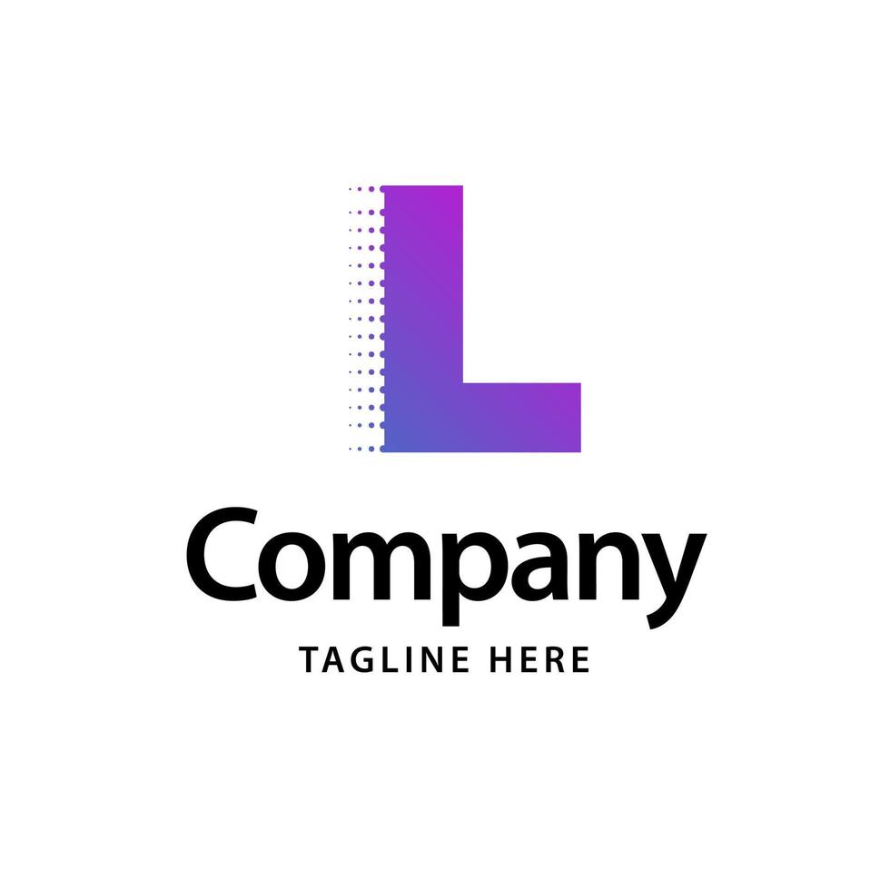 l logotipo roxo. design de identidade de marca comercial vetor