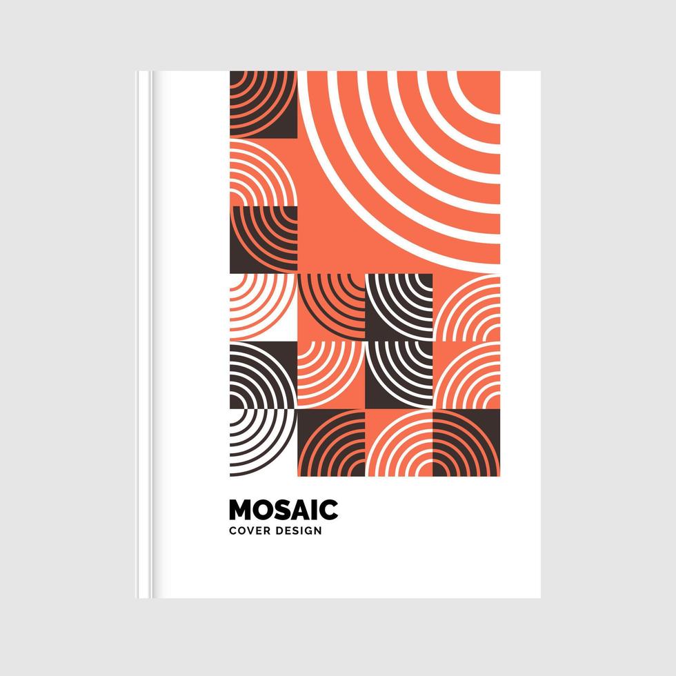 modelo de capa de livro de mosaico plano. ilustração vetorial vetor