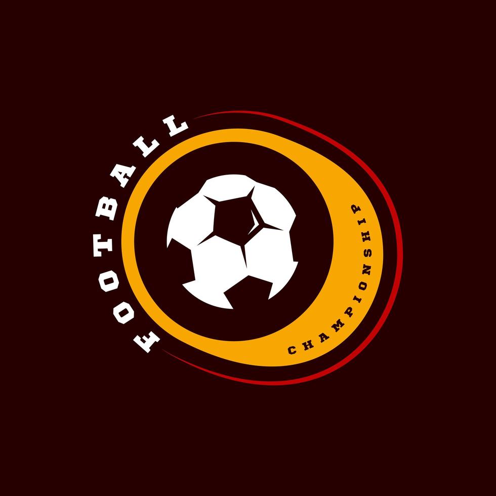 futebol ou futebol tipografia de esporte profissional moderno em estilo retro. vector design emblema, emblema e modelo desportivo design de logotipo