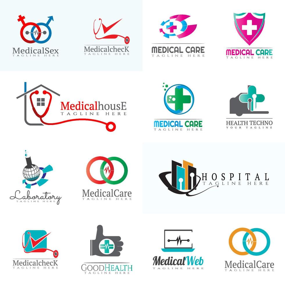 ícone ou logotipo de atendimento médico para aplicativos ou sites vetor