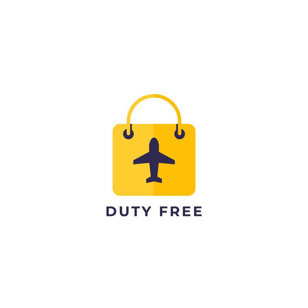 ícone de sacola duty free, logotipo de vetor