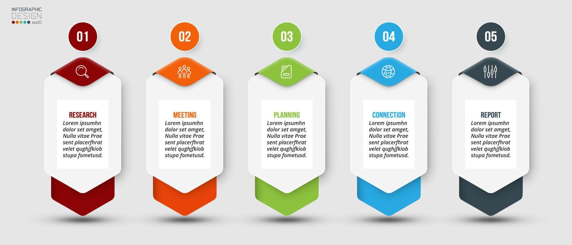 conceito de negócio de modelo infográfico com passo. vetor