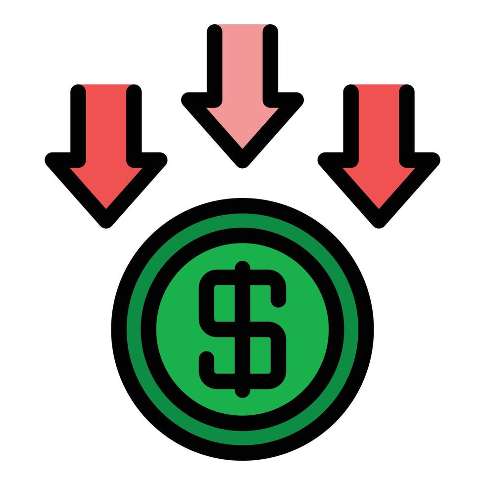 salvar o vetor de contorno de cor de ícone de dinheiro