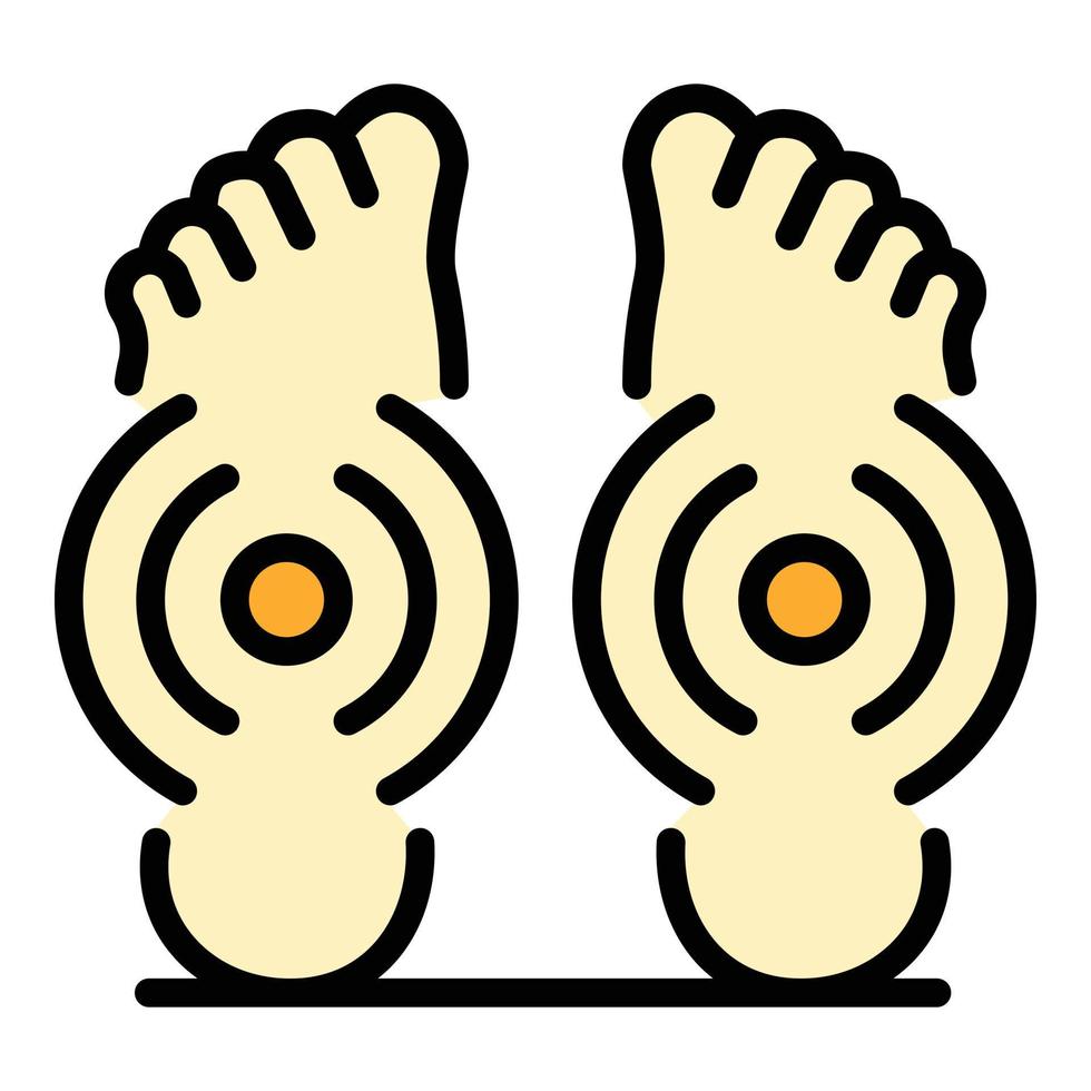 vetor de contorno de cores de ícone de autocuidado de massagem nos pés