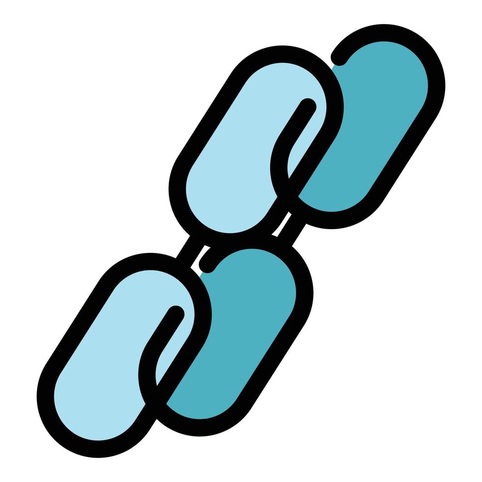 vetor de contorno de cor de ícone de cadeia de conexão