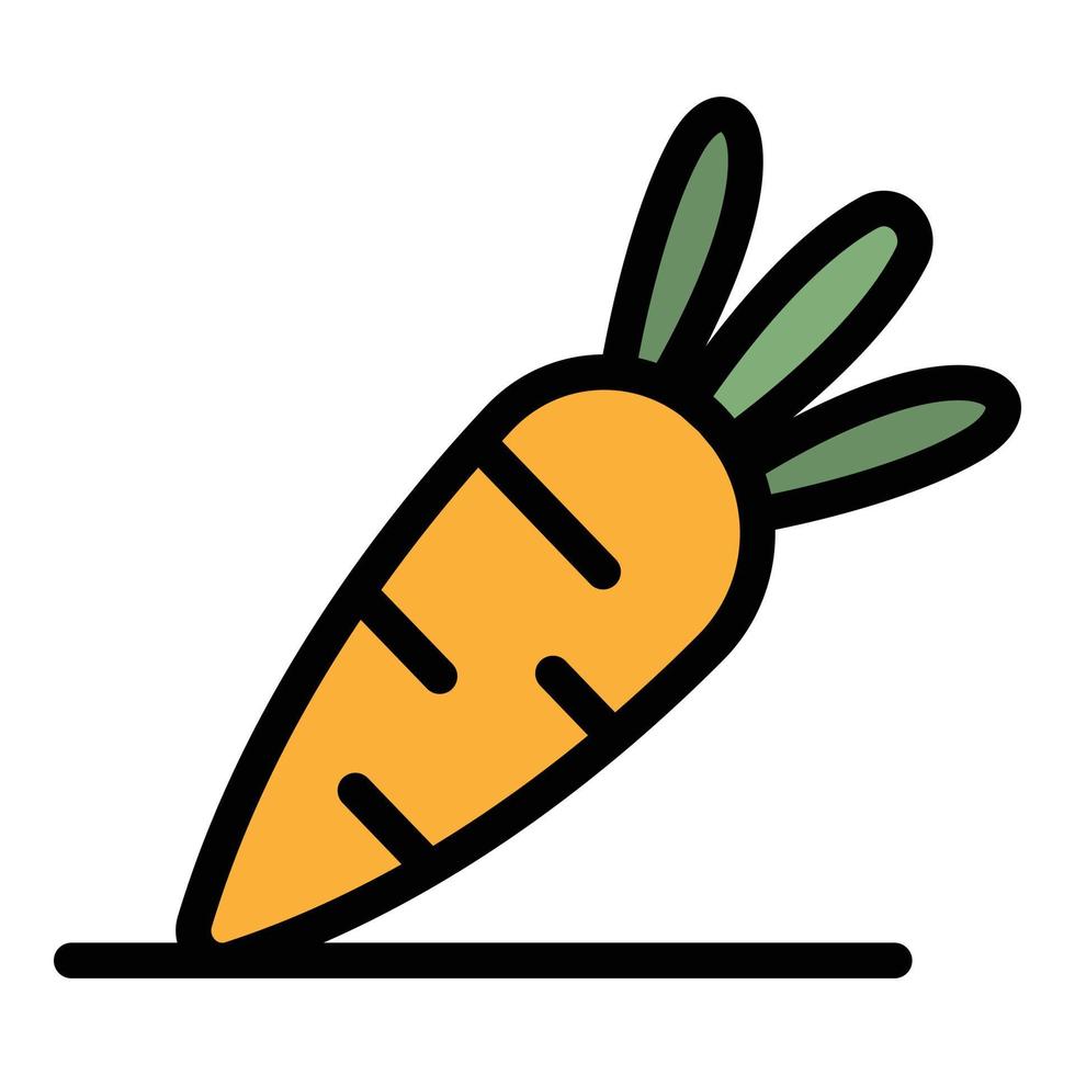 vetor de contorno de cor de ícone de cenoura natural