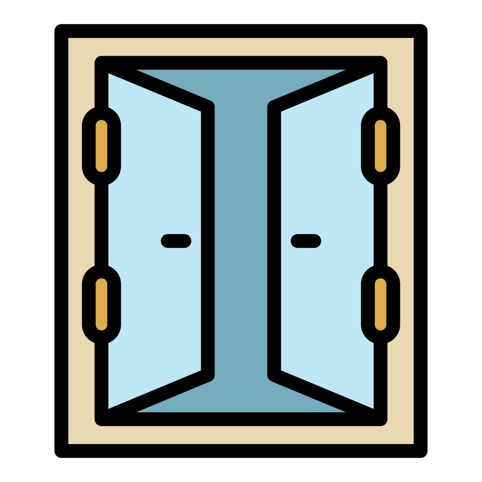 a porta para o vetor de contorno de cor de ícone de galpão