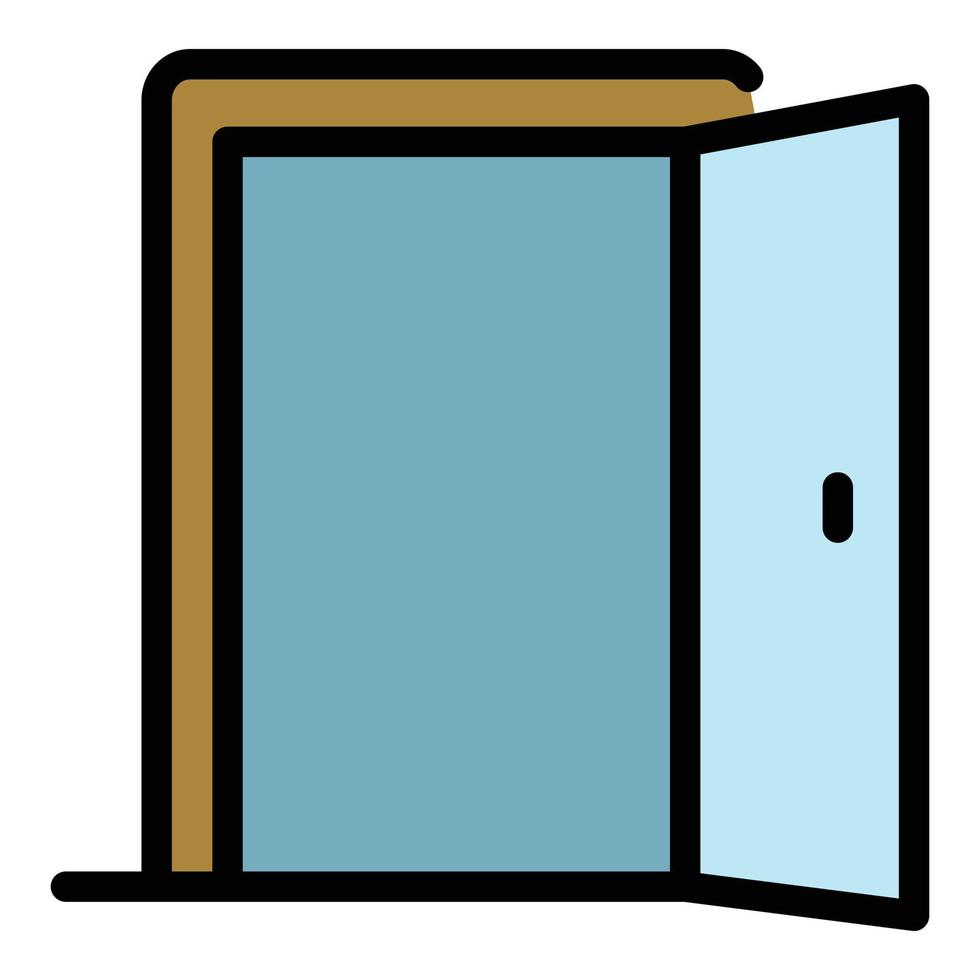 vetor de contorno de cor de ícone de porta de sala aberta