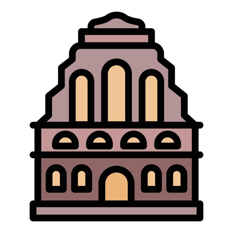 vetor de contorno de cor de ícone de edifício antigo de riga