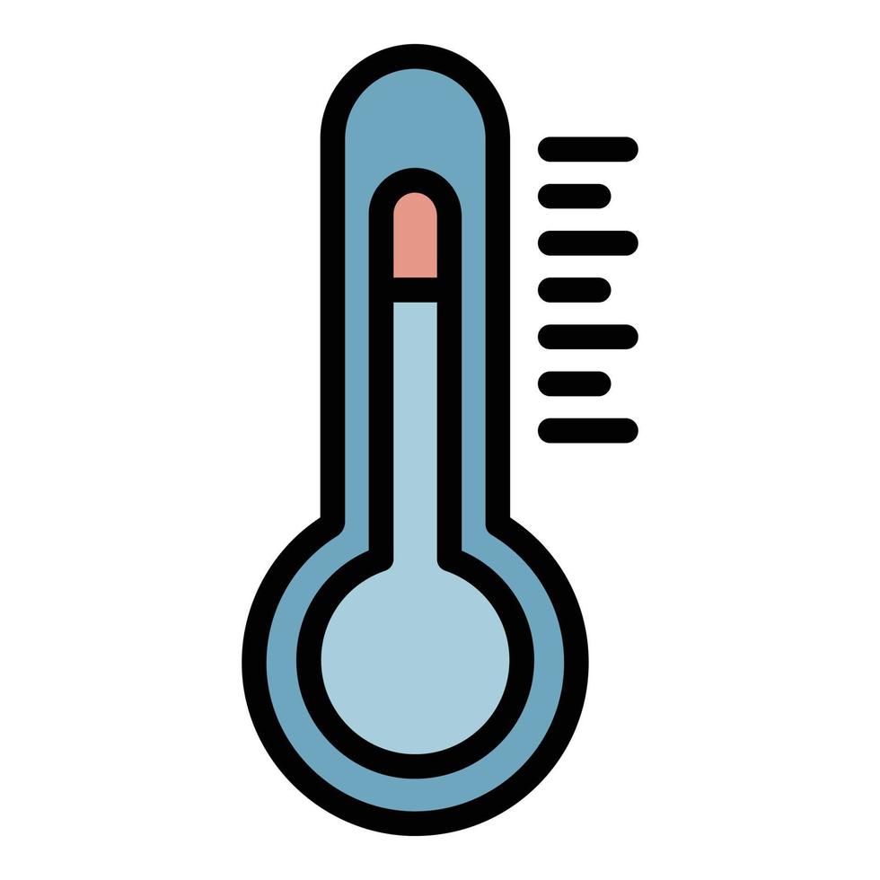vetor de contorno de cor de ícone de termômetro