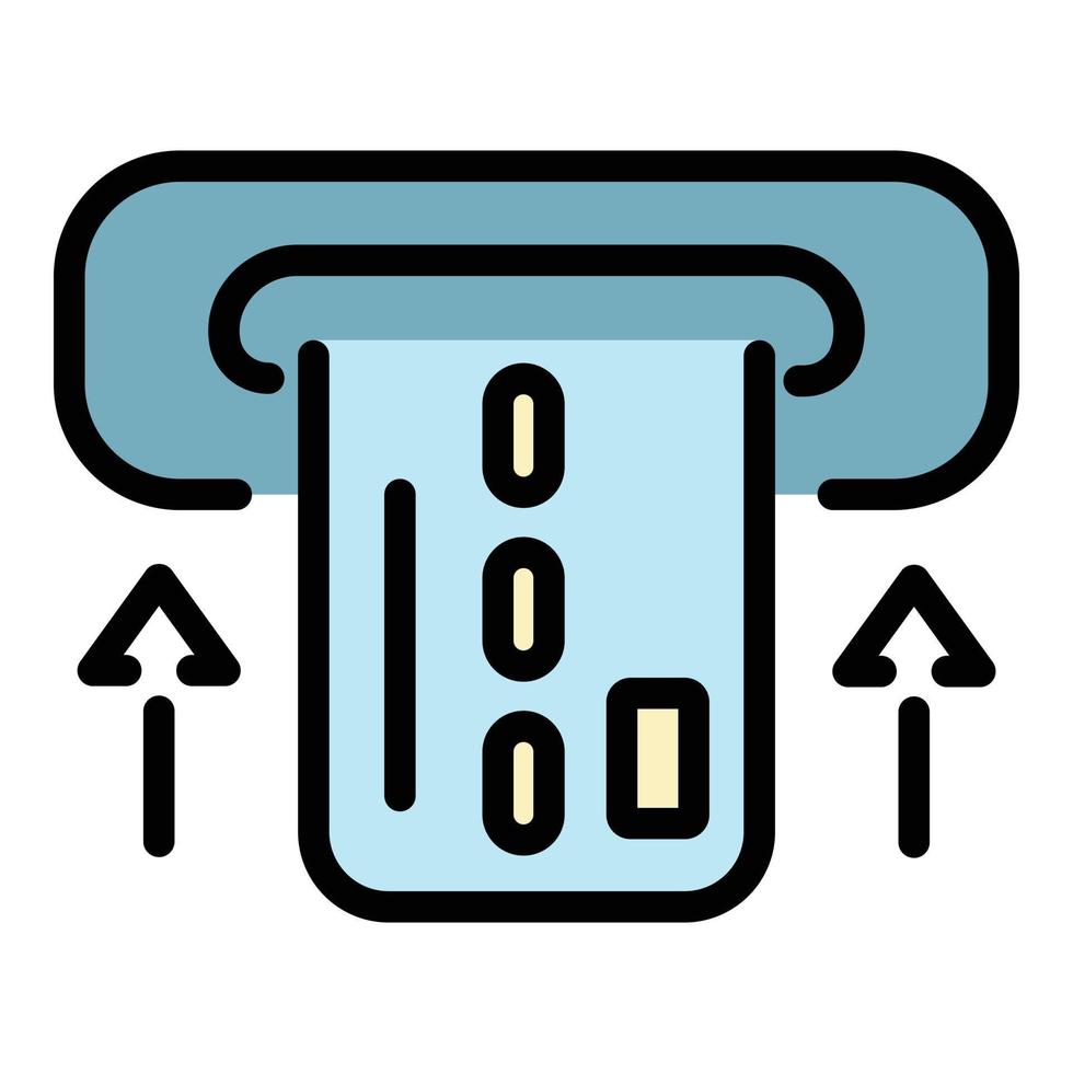 cartão de crédito em vetor de contorno de cor de ícone atm
