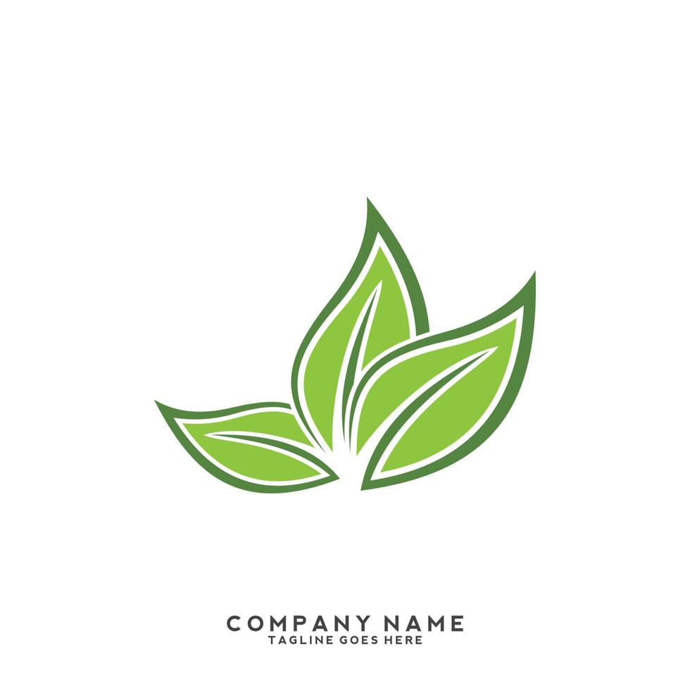 logotipo de folhas verdes. planta natureza eco jardim estilizado ícone vetor botânico.