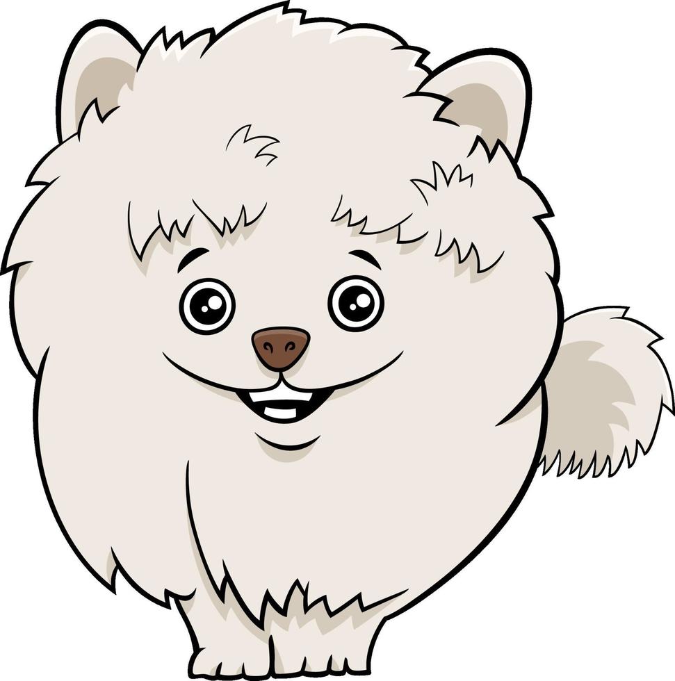 ilustração de desenho animado de cachorro ou filhote de cachorro da pomerânia vetor