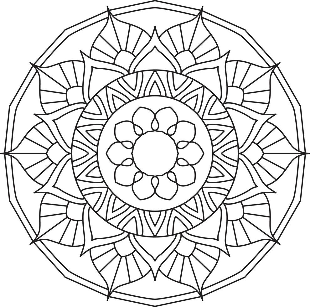 gráfico de página para colorir mandala vetor