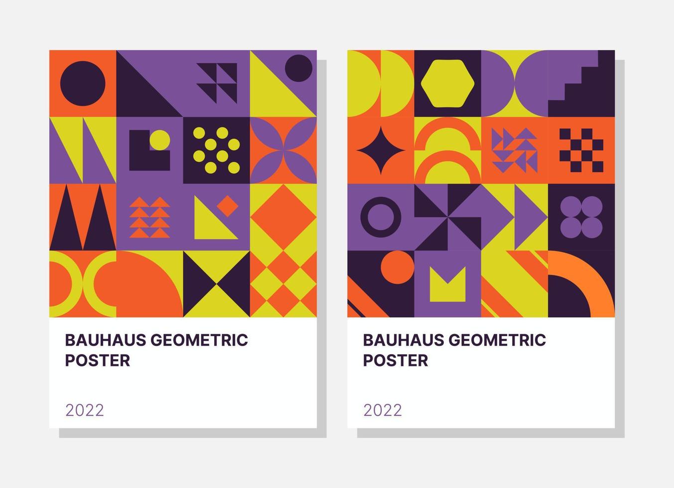 pôsteres geométricos abstratos. modelos de capa bauhaus com geometria abstrata. formas abstratas de arquitetura retrô, formas, linhas e conjunto de vetores abstratos. capa de arte criativa de revista, jornal e álbum.