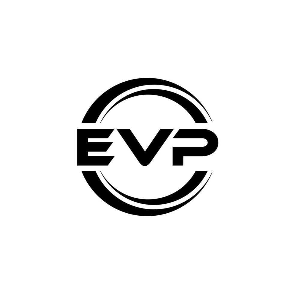 design de logotipo de carta evp na ilustração. logotipo vetorial, desenhos de caligrafia para logotipo, pôster, convite, etc. vetor