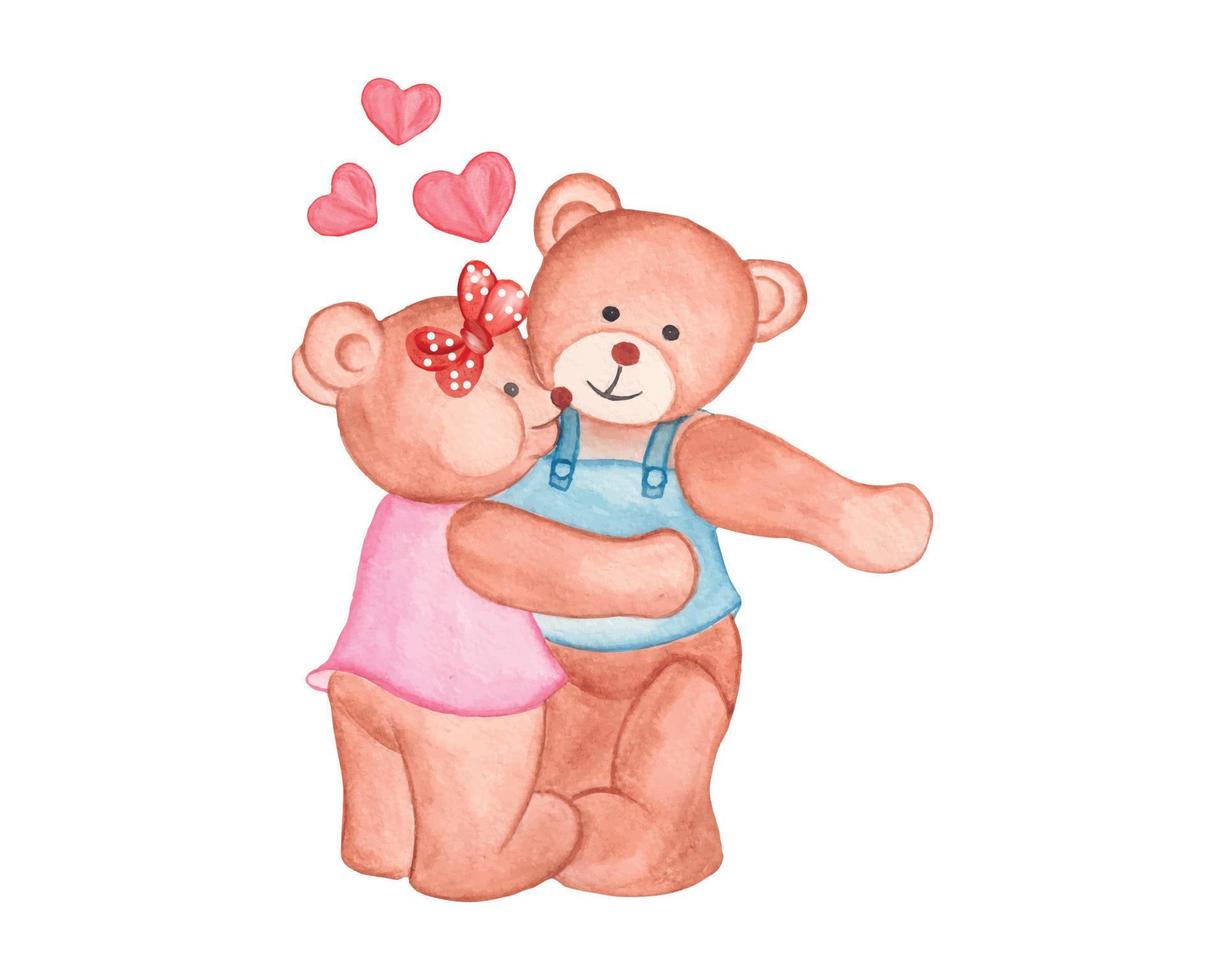 dia dos namorados urso clipart, casal urso sublimação para t-shirt vetor