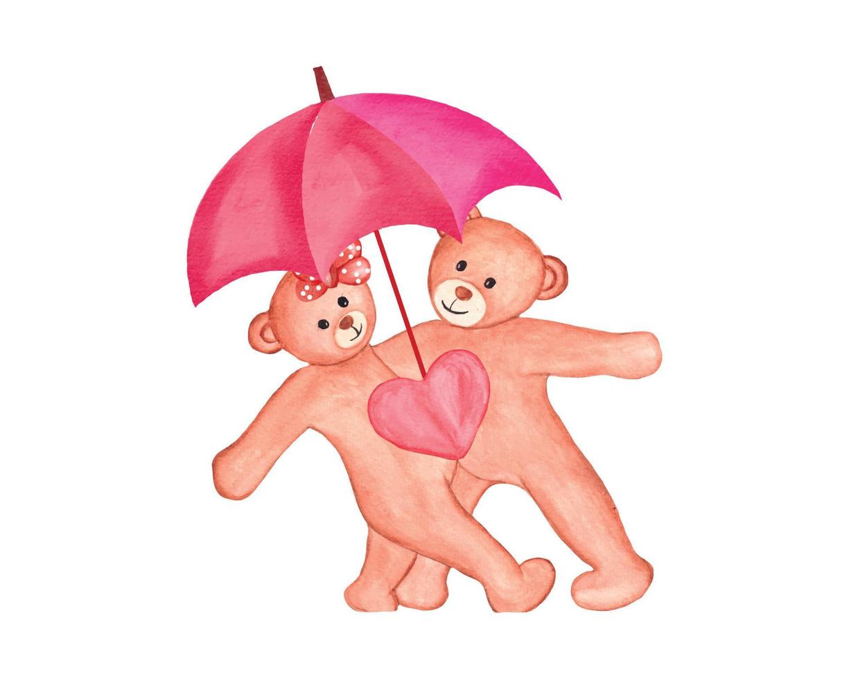 dia dos namorados urso clipart, casal urso sublimação para t-shirt vetor