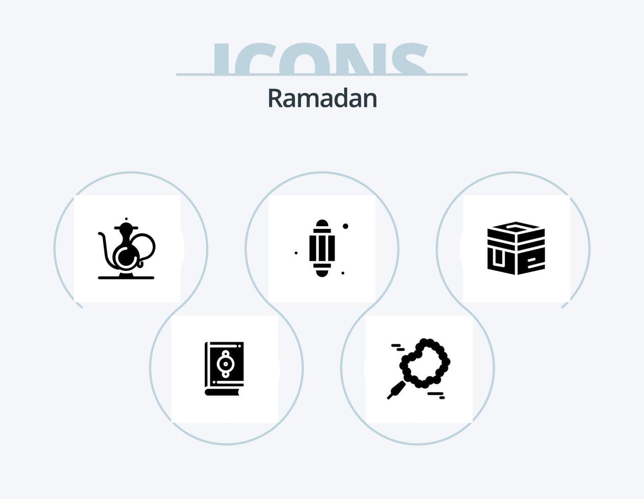 pacote de ícones de glifos do ramadã 5 design de ícones. lanterna . Rezar. religião. islamismo vetor