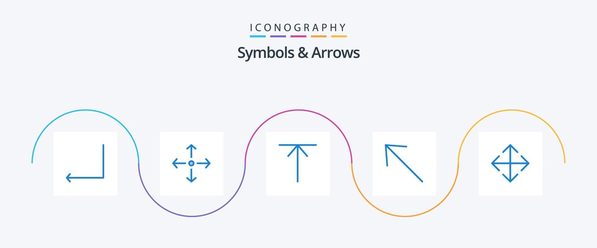 símbolos e setas azul 5 pacote de ícones incluindo . acima. transformar. seta vetor