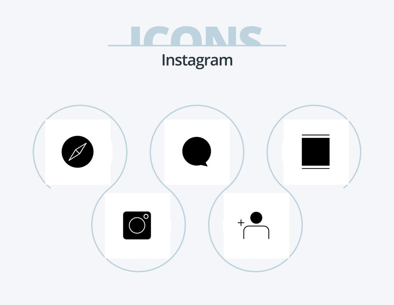 design de ícones do pacote de ícones do glifo do instagram 5. . conjuntos. bússola. Instagram. interface vetor