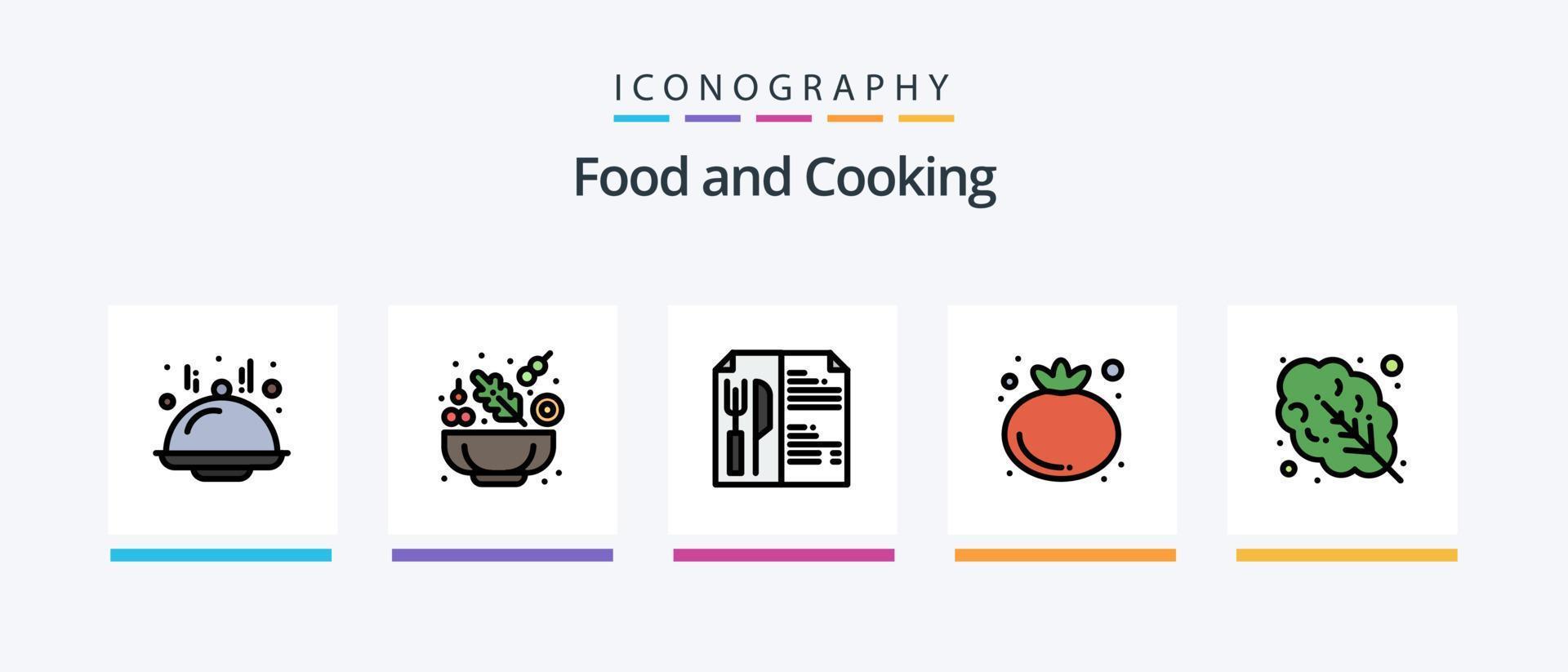 linha de comida cheia de 5 ícones incluindo . limão. vegetais. comida. vegetal. design de ícones criativos vetor