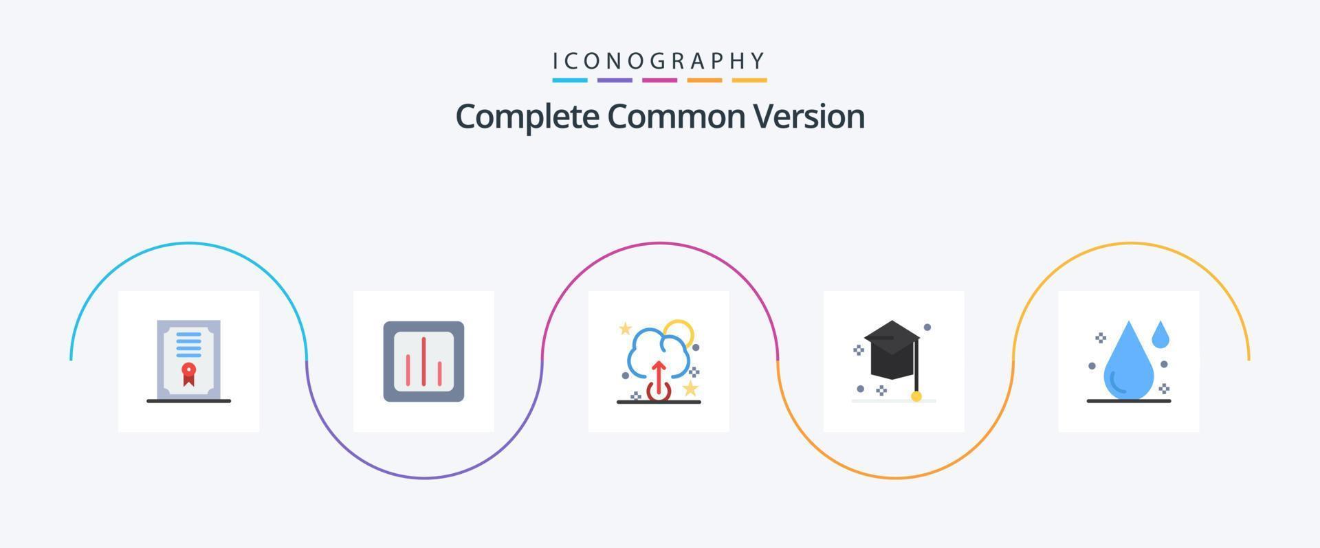 pacote completo de ícones flat 5 da versão comum, incluindo drop. sangue. nuvem. universidade. Educação vetor