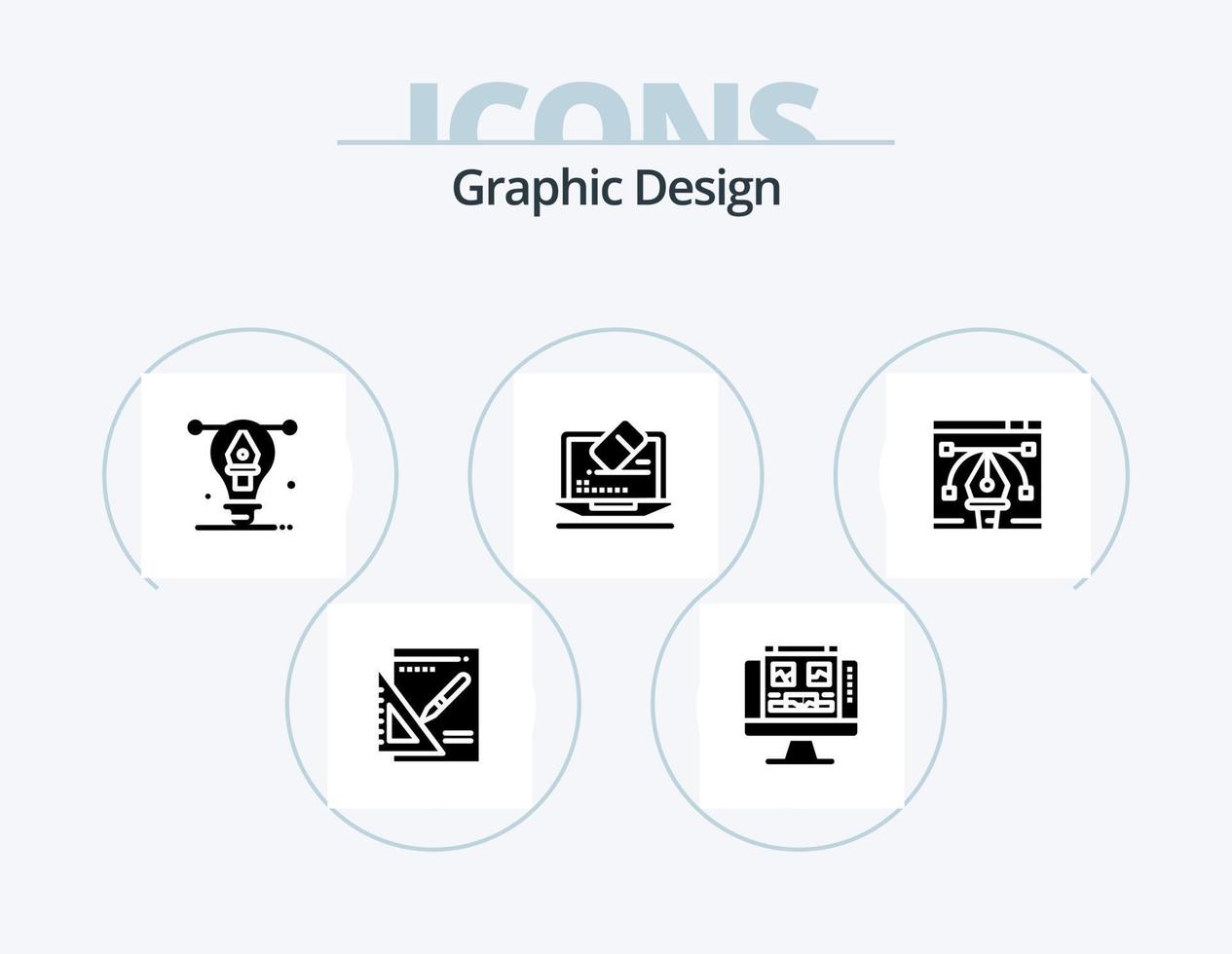 design gráfico glifo ícone pack 5 design de ícone. dados . monitor . ilustração. obra de arte vetor
