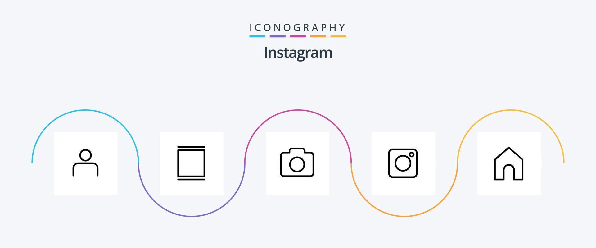 instagram line 5 icon pack incluindo instagram. social. Linha do tempo. foto. Câmera vetor