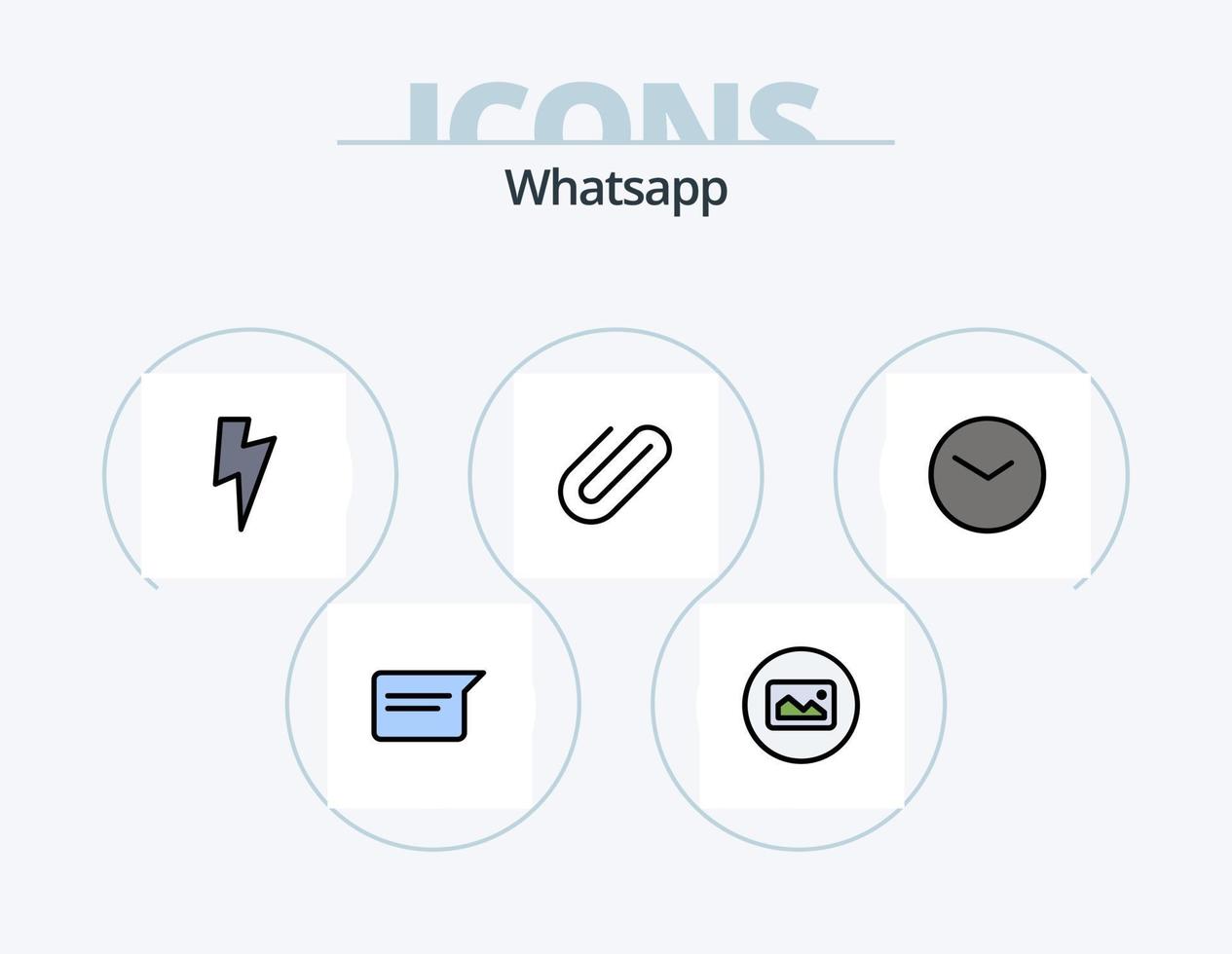 linha whatsapp cheia de ícones pack 5 design de ícones. ui. poder. documento. ui. aplicativo vetor