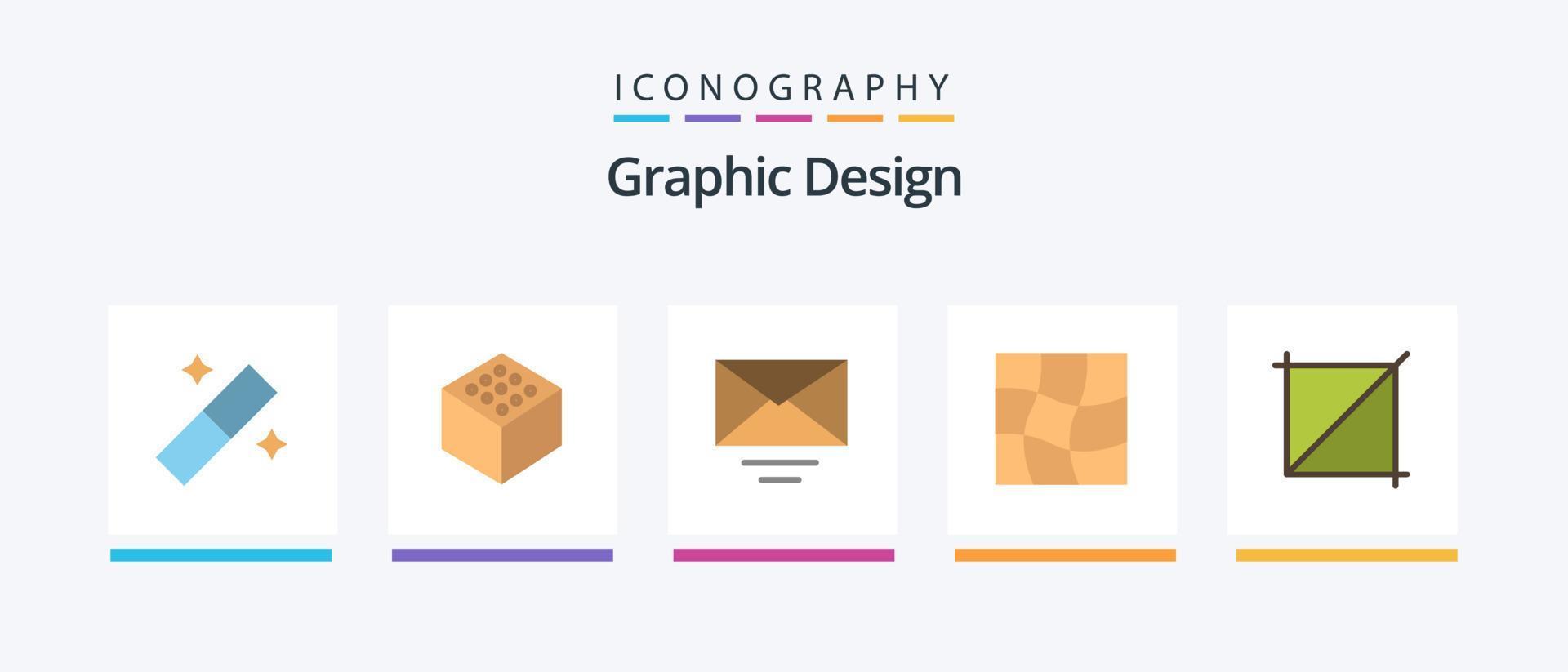 design flat 5 icon pack incluindo . distorcer. projeto. design de ícones criativos vetor