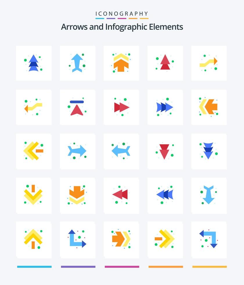 seta criativa 25 pacote de ícones planos, como avançar. carregar. Setas; flechas. acima. seta vetor