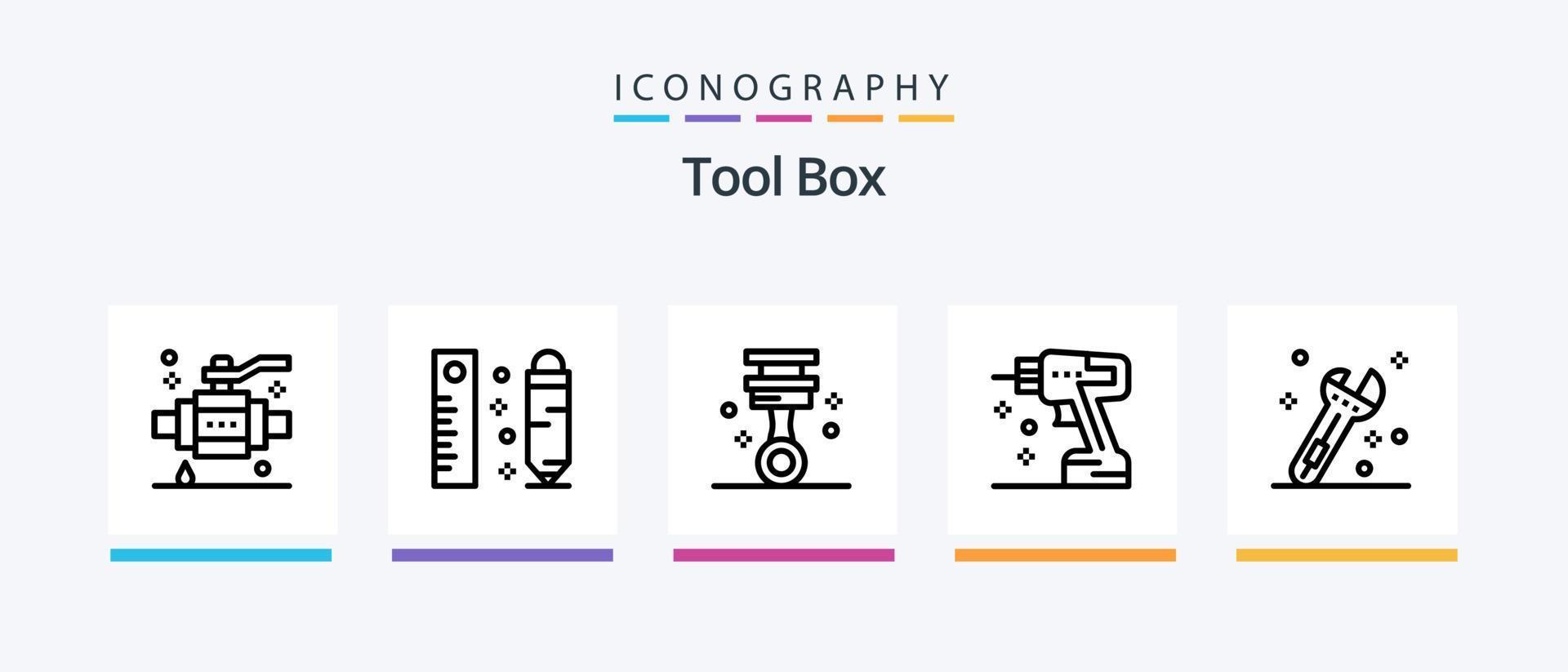 pacote de ícones da linha 5 de ferramentas, incluindo pistão. carro. construção. ferramentas. carro. design de ícones criativos vetor