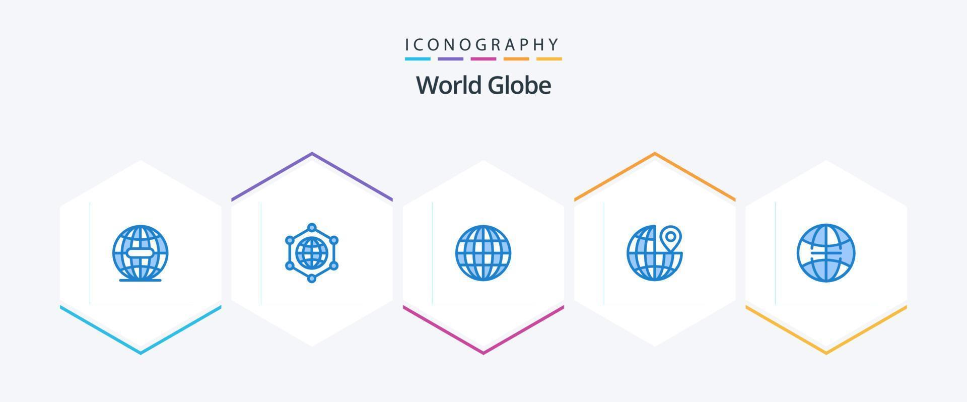 pacote de ícones do globo 25 azul, incluindo . mundo. Internet. globo. alfinete vetor