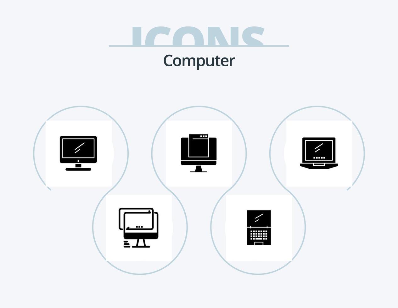 pacote de ícones de glifos de computador 5 design de ícones. . . imac. computador portátil. dispositivo vetor