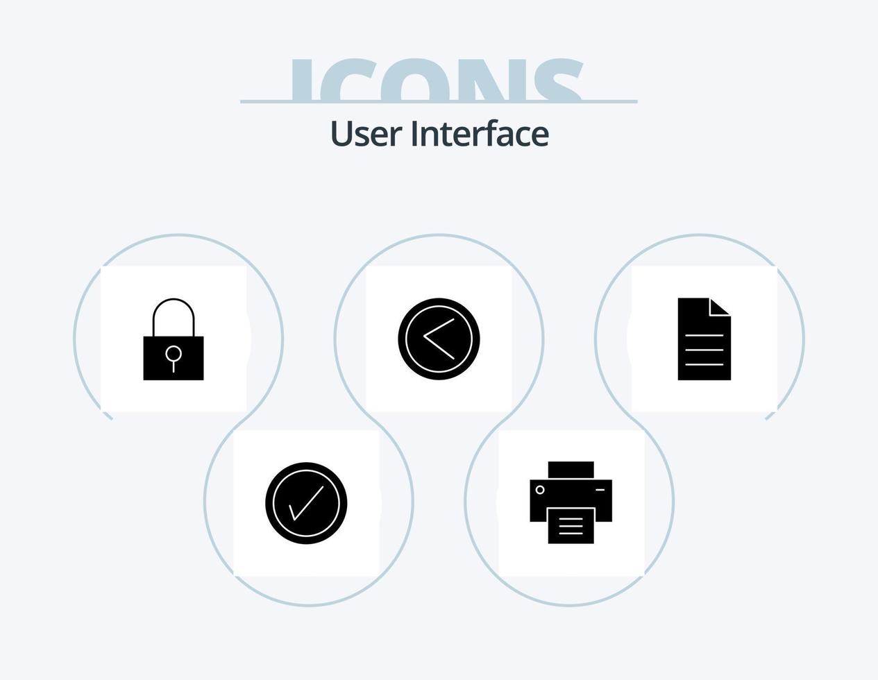 interface do usuário glifo ícone pack 5 design de ícone. dados. do utilizador. trancar. esquerda. seta vetor