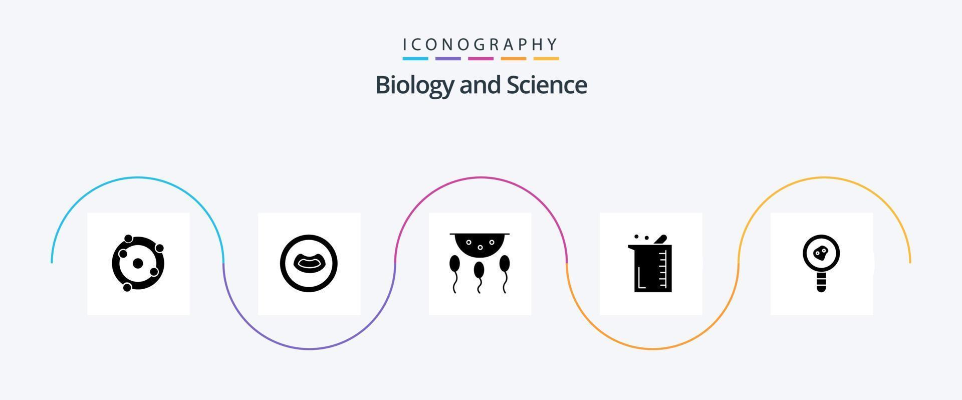 pacote de ícones de glifo de biologia 5, incluindo análise de biologia. química. biologia. biologia. maior vetor