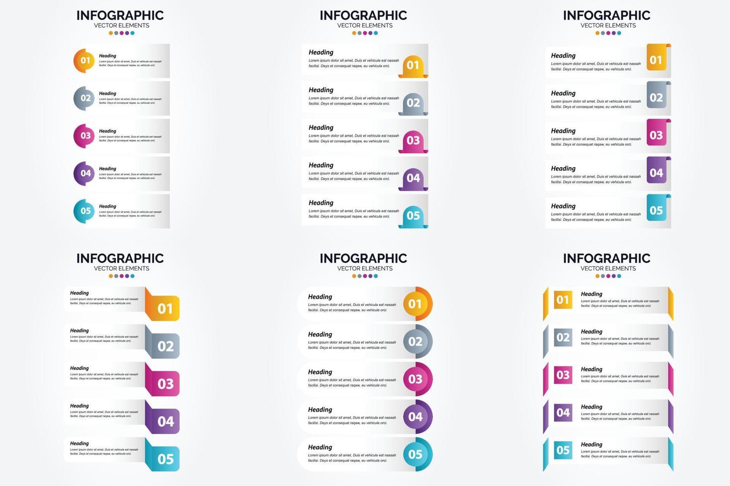 conjunto de design plano de infográficos de ilustração vetorial para folheto publicitário e revista vetor