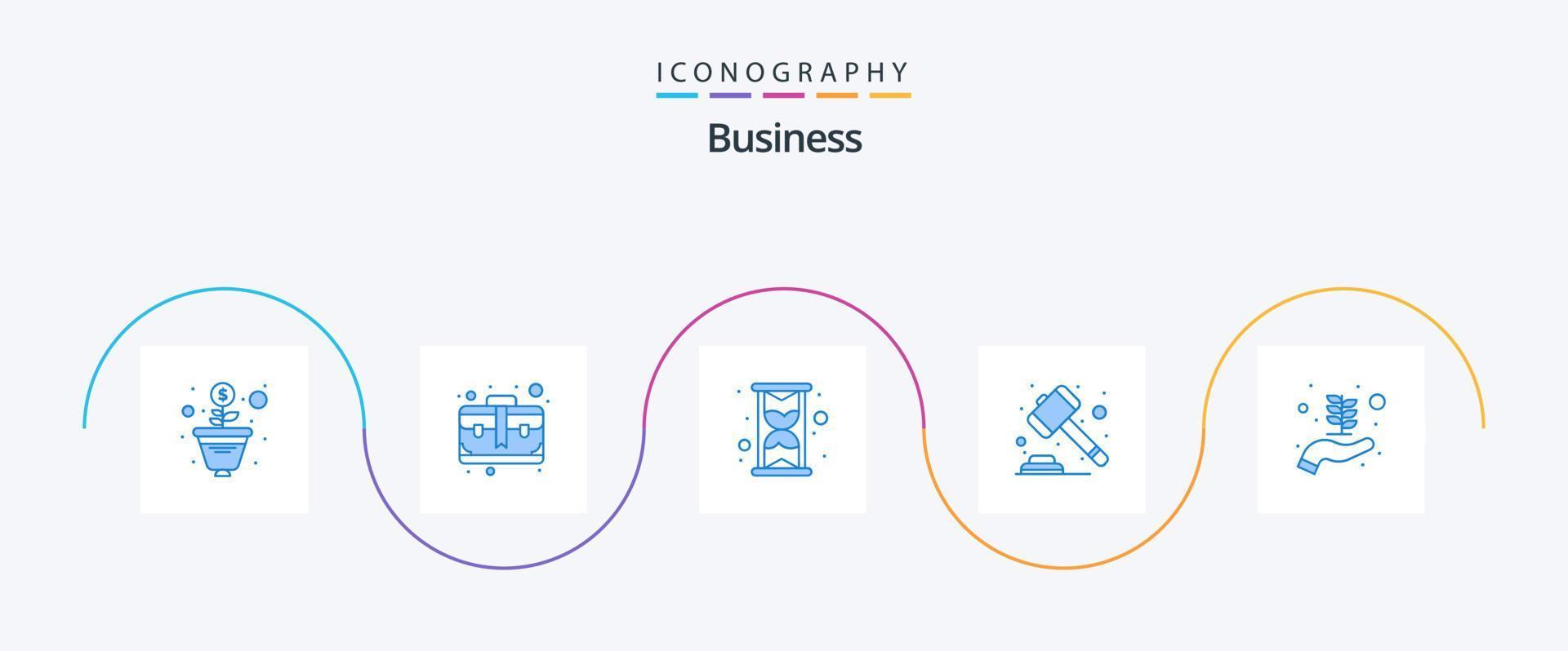 pacote de ícones de negócios azul 5 incluindo . crescimento. hora. inicialização de negócios. hipoteca vetor