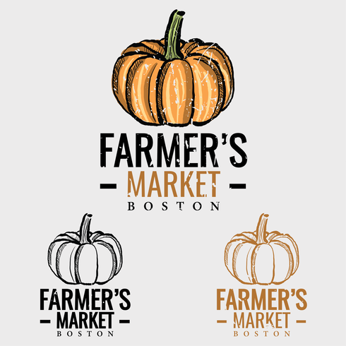 Logotipo do mercado Pumpkin Farmers vetor