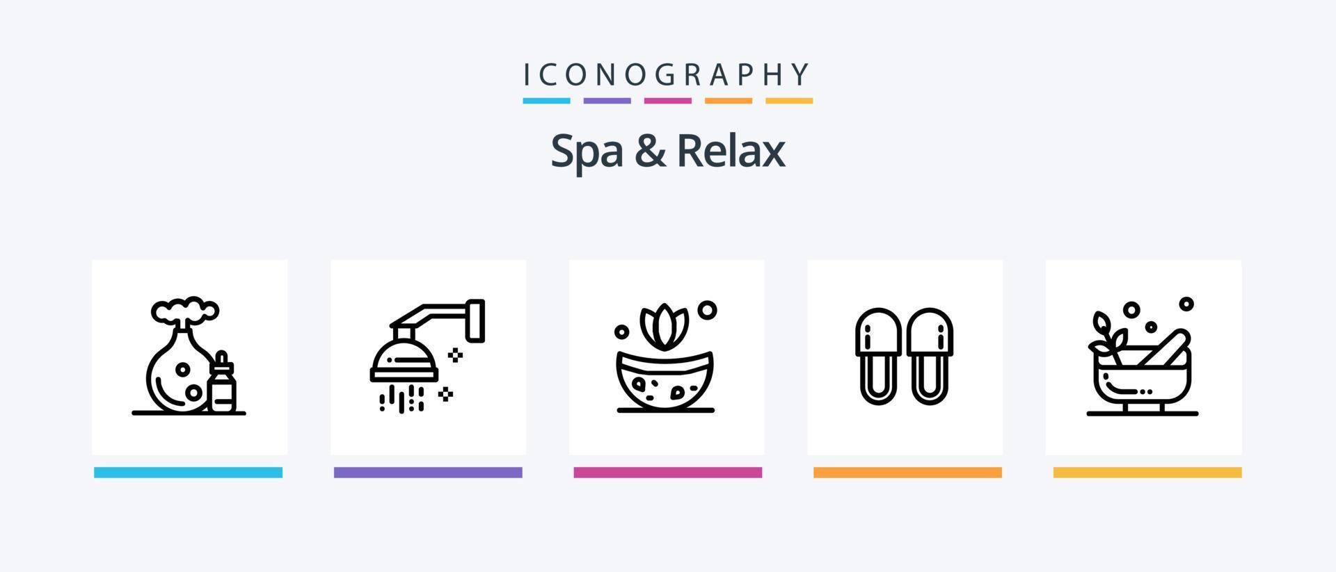 spa e relaxe o pacote de ícones da linha 5, incluindo pedra. spa. beleza. pedra. relaxamento. design de ícones criativos vetor