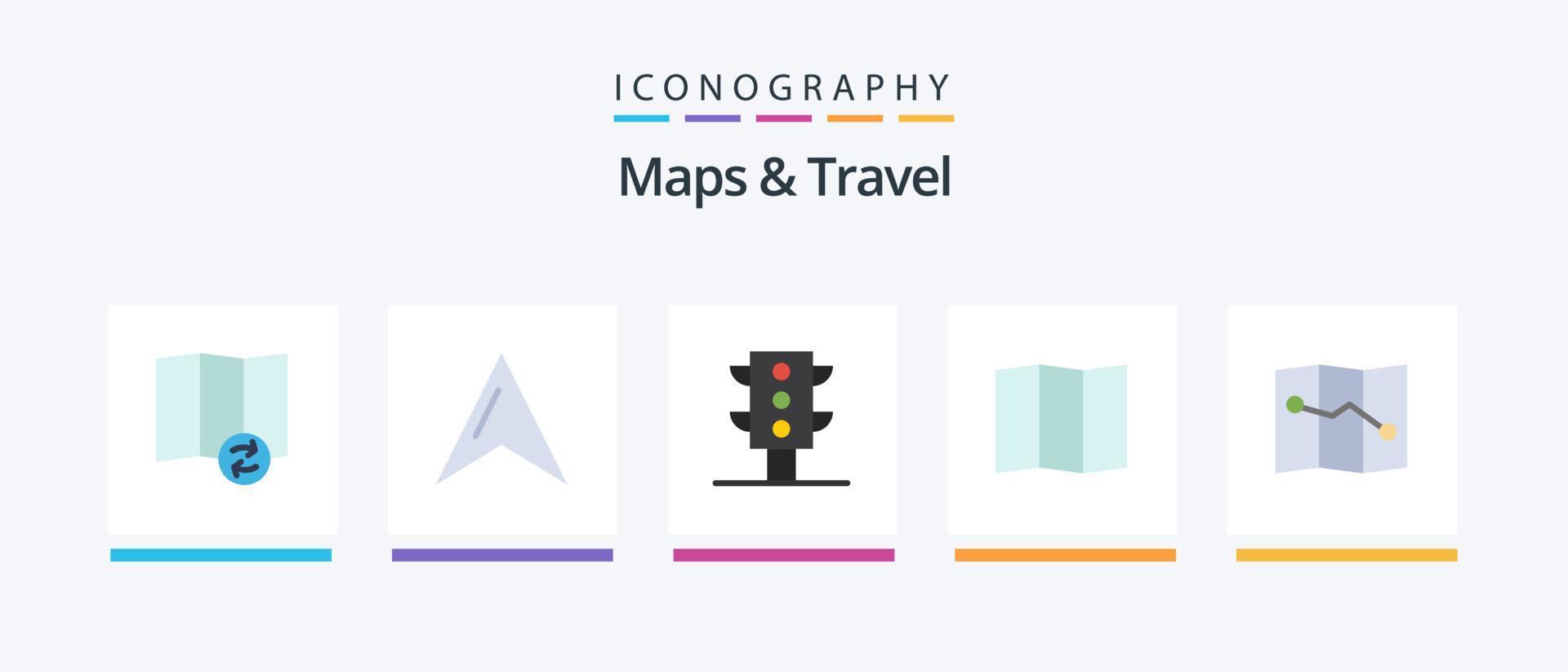 mapas e pacote de ícones de 5 planos de viagem, incluindo . transporte. apontar. design de ícones criativos vetor