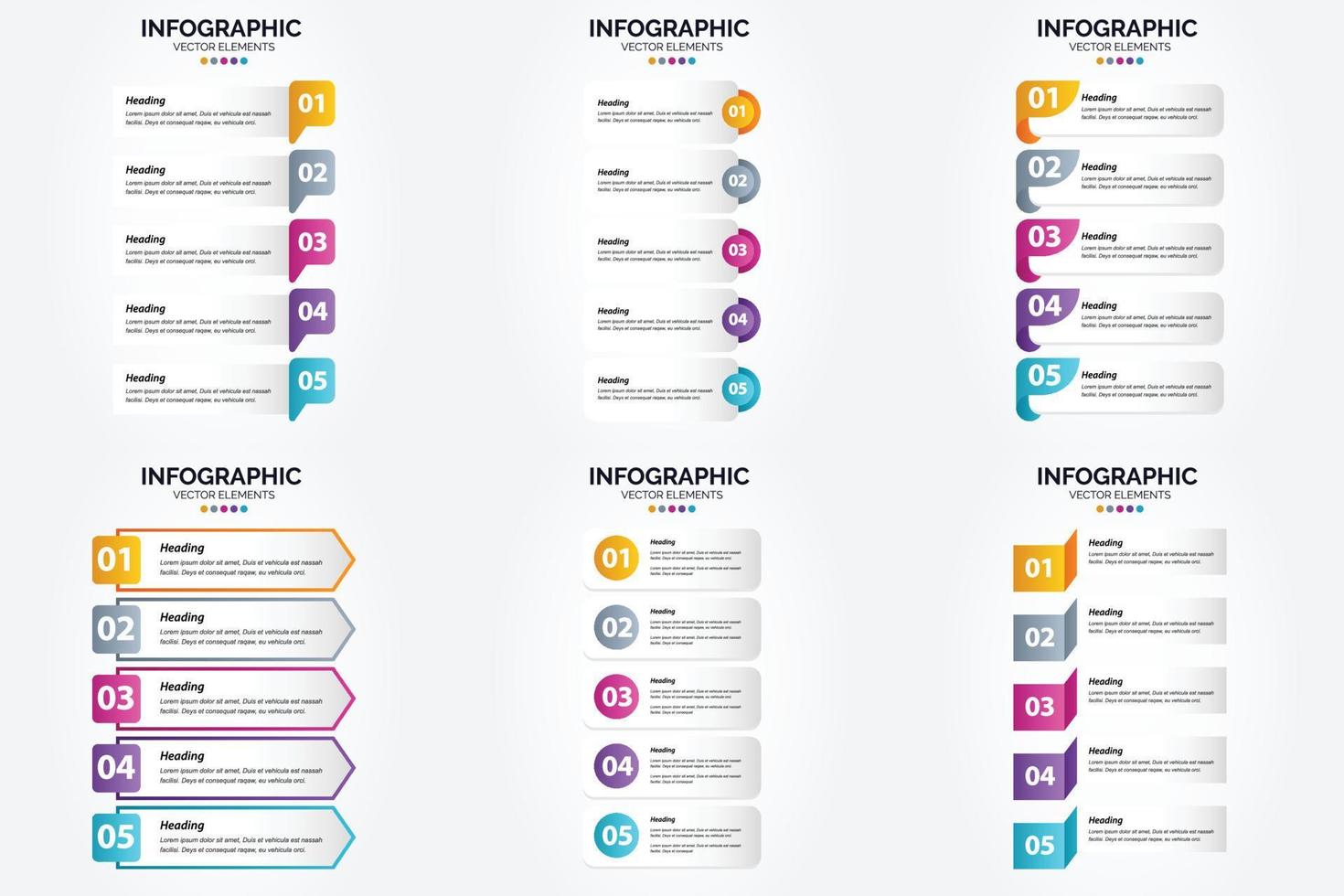 conjunto de design plano de infográficos de ilustração vetorial para folheto publicitário e revista vetor