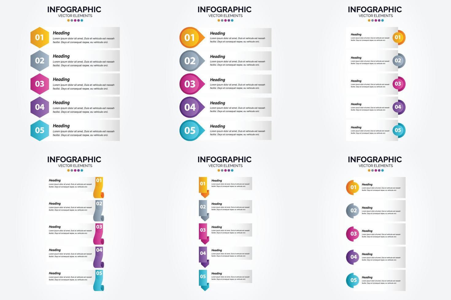 conjunto de design plano de infográficos de ilustração vetorial para folheto publicitário e revista vetor