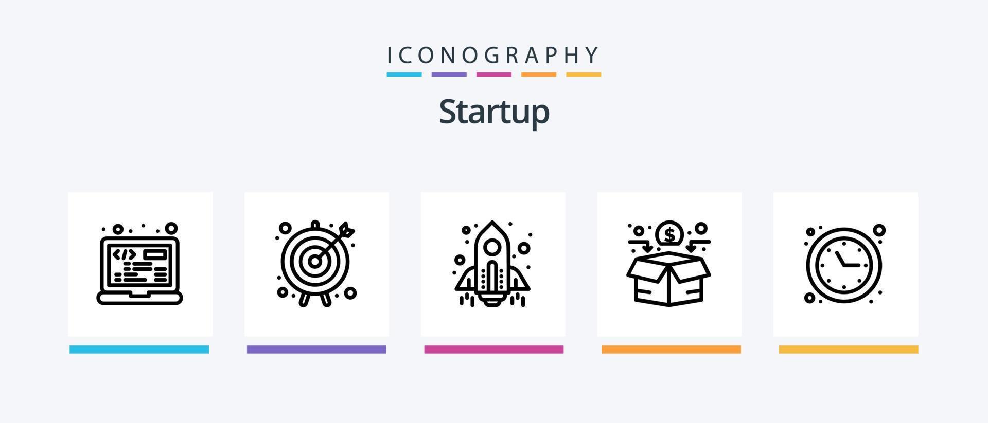 pacote de ícones da linha 5 de inicialização, incluindo crescimento. compartilhamento. anúncio. compartilhar. criativo. design de ícones criativos vetor