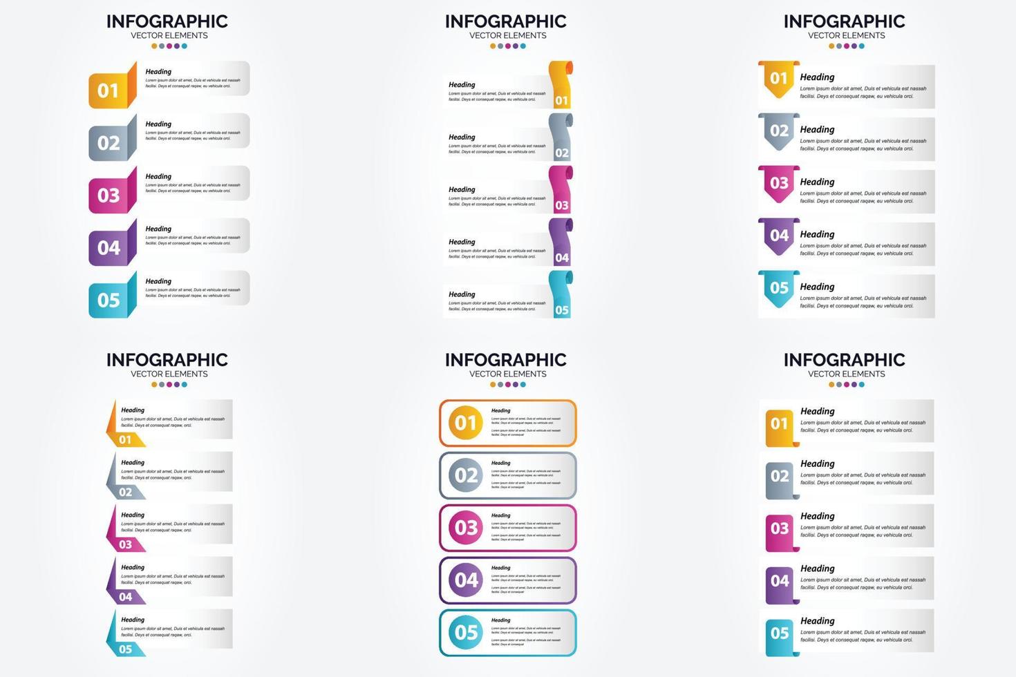 conjunto de design plano de infográficos de ilustração vetorial para folheto publicitário e revista vetor