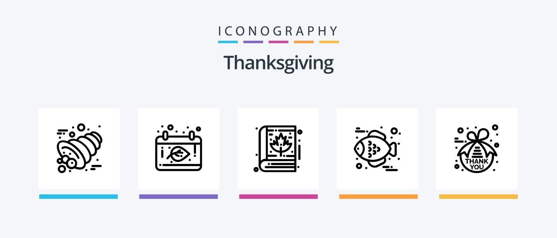 pacote de ícones da linha 5 de ação de graças, incluindo comida. Ação de graças. cereja. feriado. outono. design de ícones criativos vetor