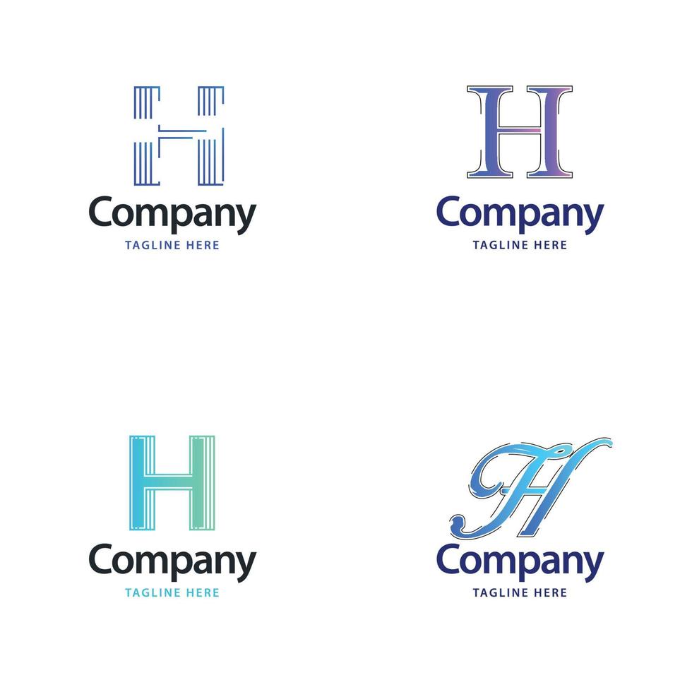 letra h design de pacote de logotipo grande design criativo de logotipos modernos para o seu negócio vetor