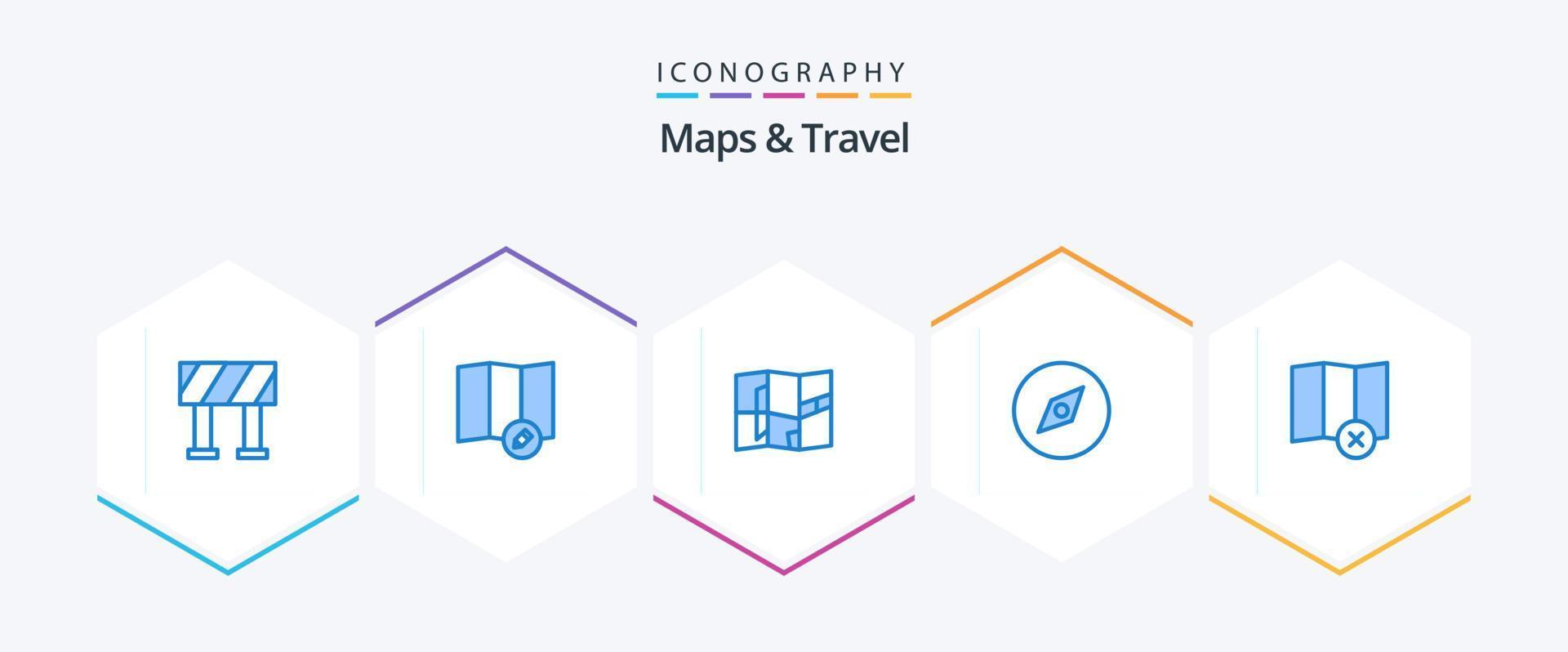 mapas e viajar 25 pacotes de ícones azuis, incluindo . mapa. mapa vetor